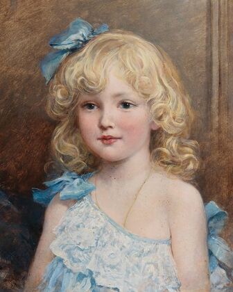 Portrait of a girl in a blue dress