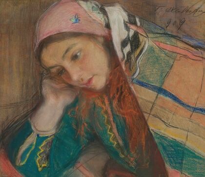 Portrait of a girl in Krakow costume