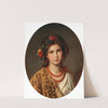 Portrait of a Girl with Wreath of Roses in her Hair and Leopard Skin by Eugen Felix