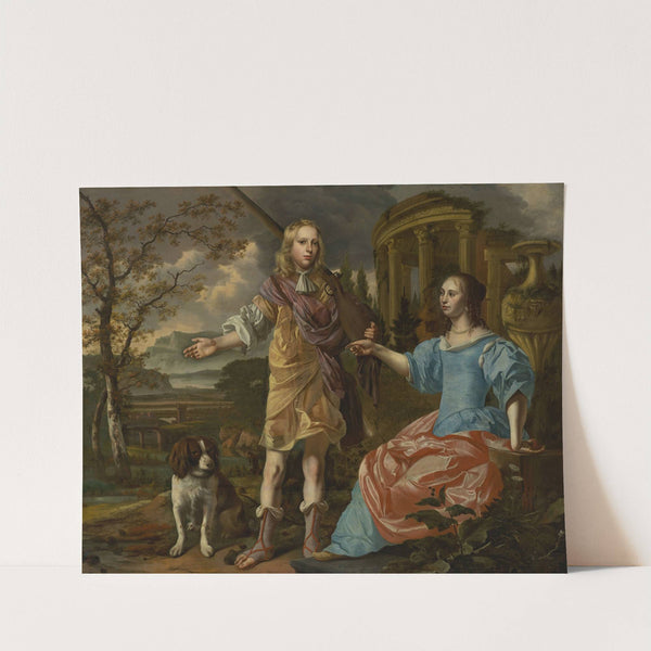 Portrait of a hunter with a lady by Christoffel Pierson