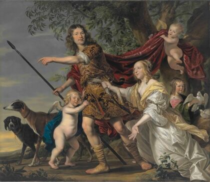 Portrait Of A Lady And A Gentleman As Venus And Adonis