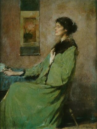 Portrait of a Lady Holding a Rose (1912)