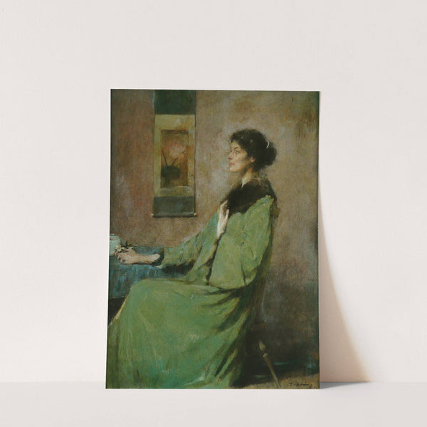 Portrait of a Lady Holding a Rose (1912) by Thomas Wilmer Dewing