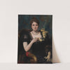Portrait of a lady in a black dress by Léon Herbo