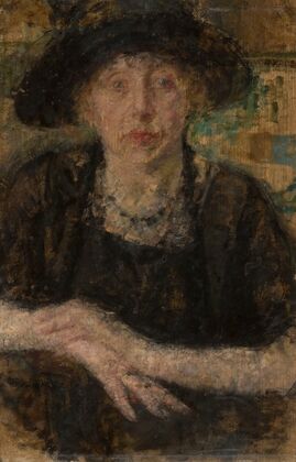 Portrait of a lady in a black hat (1925)