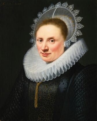 Portrait Of A Lady In A White Lace Ruff And Cap