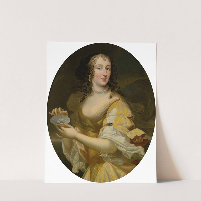 Portrait Of A Lady In Allegorical Guise, Holding A Dish Of Pearls by Pierre Mignard