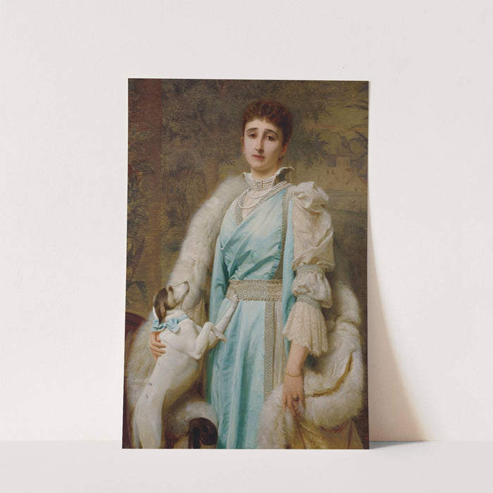 Portrait of a Lady in an Aquamarine Dress by Charles Edward Perugini