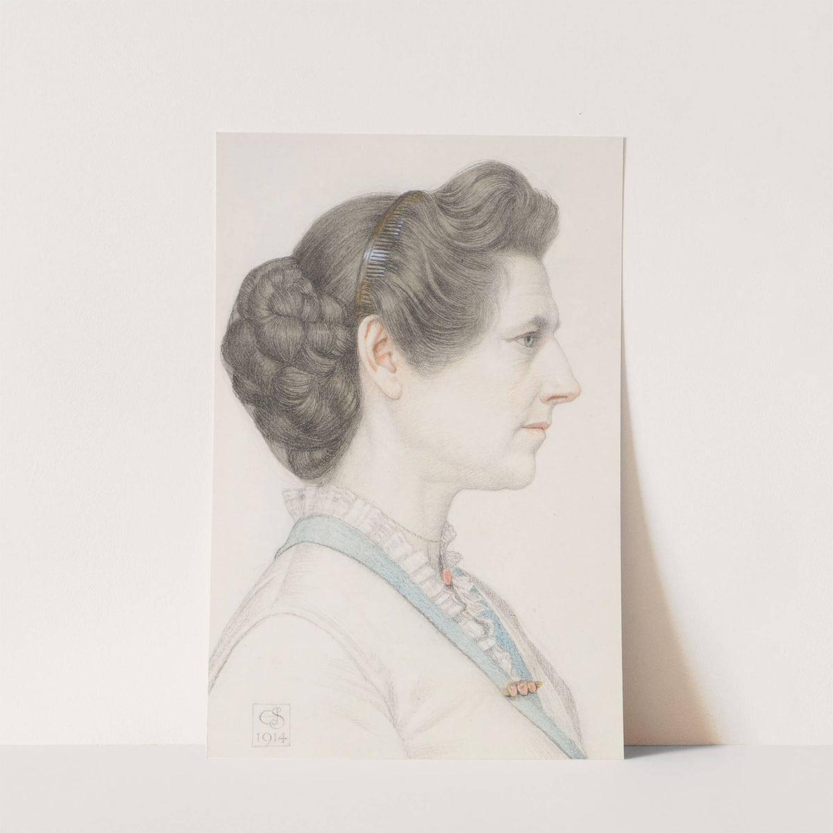 Portrait of a lady in profile (1914) by Joseph Edward Southall