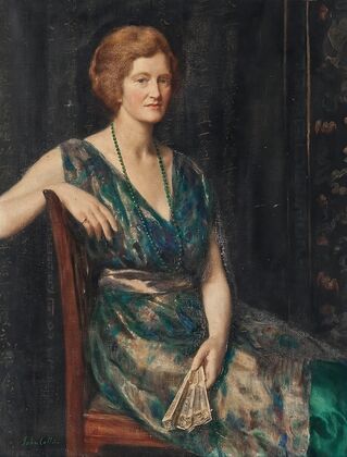 Portrait of a lady, thought to be Mrs Geoffrey Pynam of Guildford — size preview