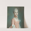 Portrait of a lady wearing a pink dress by Maurice-Quentin de La Tour