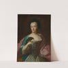 Portrait of a lady with a parrot by Georg Desmarées