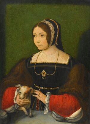 Portrait Of A Lady With A Small Dog
