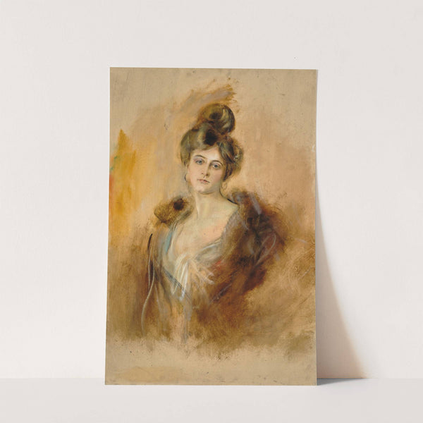 Portrait of a Lady with Creole Earrings and a Fur Collar by Franz von Lenbach