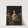 Portrait Of A Lady With Her Dog And A Maid by Michiel Van Musscher