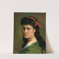 Portrait of a Lady with Red hairband by Vlaho Bukovac