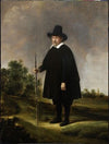 Portrait of a man against landscape