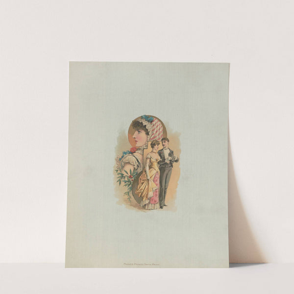 Portrait of a man and a woman dressed for a ball (1887) by Louis Prang & Co.