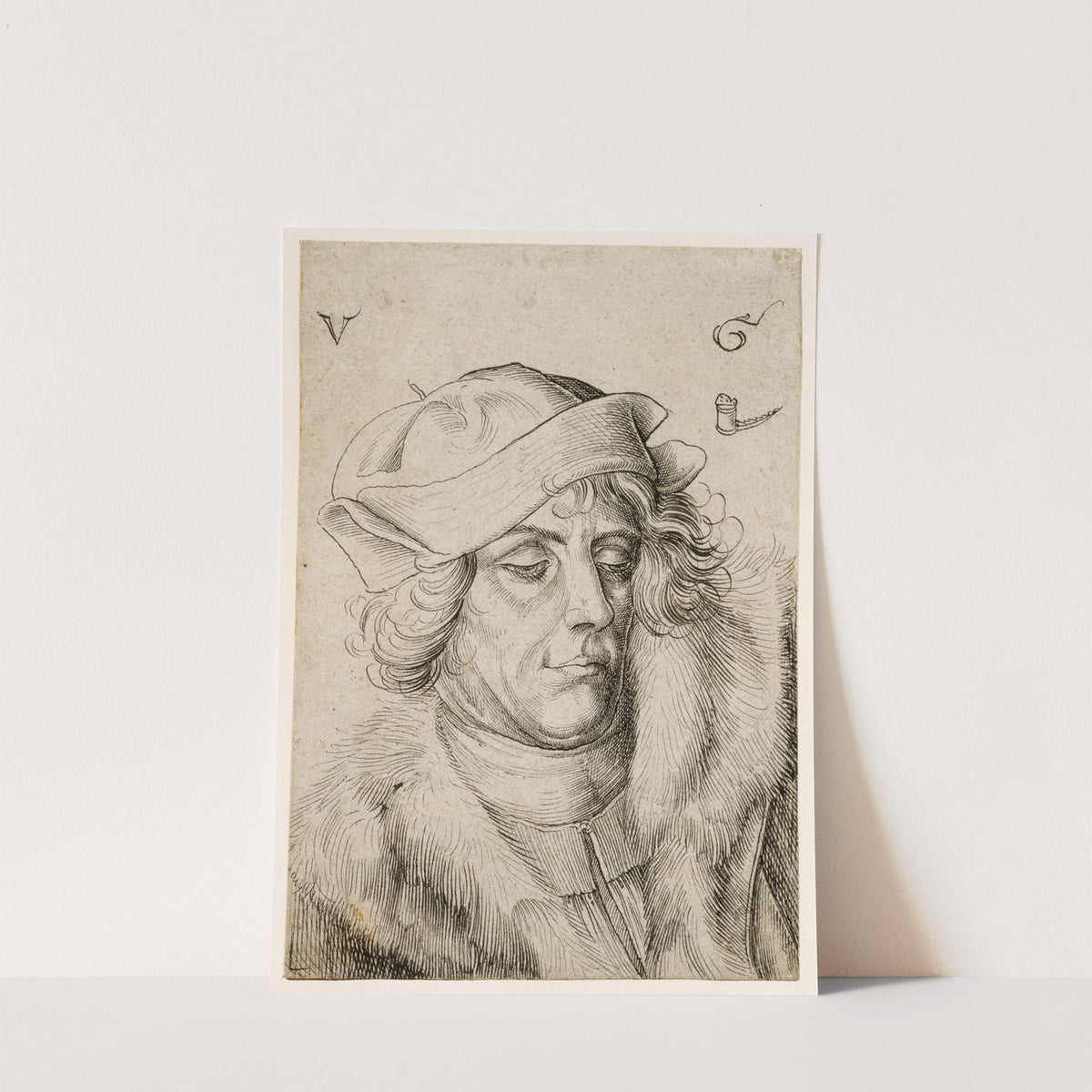 Portrait of a man with a beret and fur collar by Urs Graf