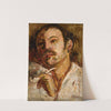 Portrait of a man with a smoking pipe by Tadeusz Makowski