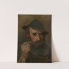 Portrait of a Man with Green Hat by Wilhelm Leibl