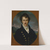 Portrait of a Man with Mountain Landscape in the Background by Teodor Boemm