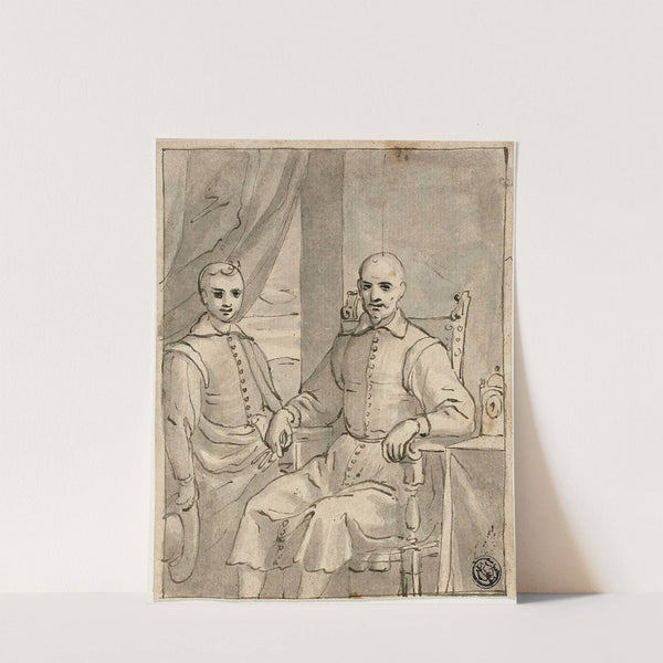Portrait of a Seated Ecclesiastic and a Standing Boy by Bernardo Castello