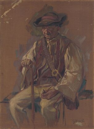 Portrait of a Standing Man in a Folk Costume
