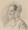 Portrait of a Woman in a Lace Bonnet, in three-quarter profile to the left