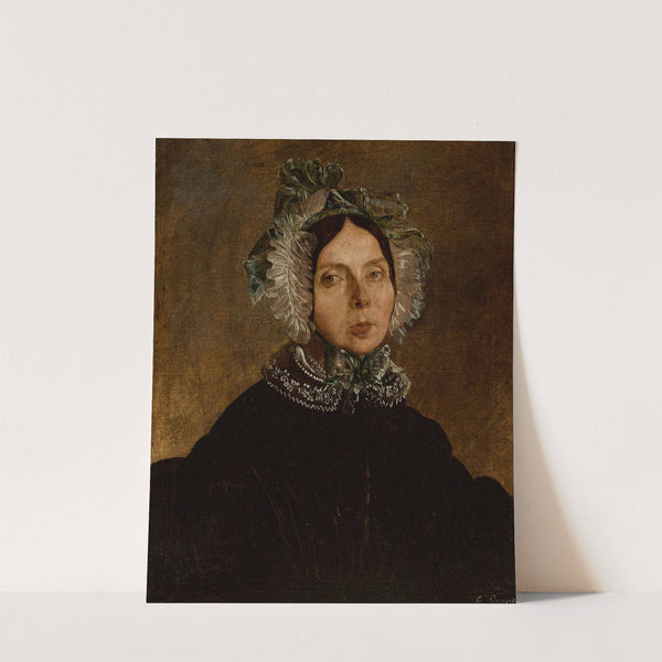 Portrait of a woman in a lacy cap by Feliks Pęczarski