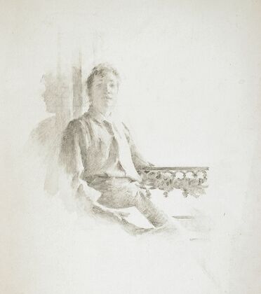 Portrait of a Woman Seated on a Balcony (19th century)