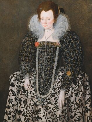 Portrait of a Woman, Traditionally Identified as Mary Clopton (born Waldegrave), of Kentwell Hall, S… — size preview