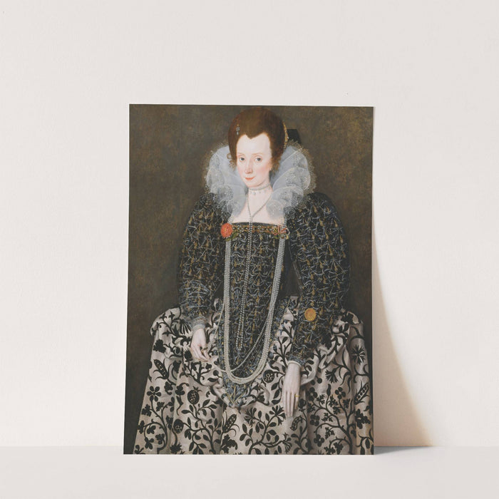 Portrait of a Woman, Traditionally Identified as Mary Clopton (born Waldegrave), of Kentwell Hall, S... by Robert Peake the Elder