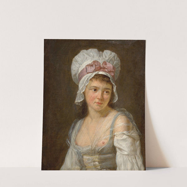 Portrait of a woman with a white headscarf by Marc-Antoine Bilcocq