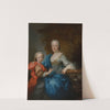 Portrait of a woman with a young boy in a park by Robert Tournières