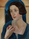 Portrait of a woman with an apple