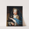 Portrait Of A Young Girl, Holding A Monkey by Alexis Simon Belle
