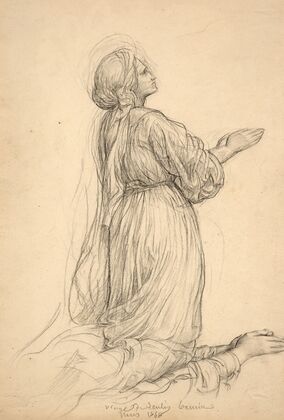 Portrait of a young girl in a blue shirt (1868)