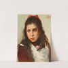 Portrait of a Young Girl with a Red Bow, by Silvestro Lega