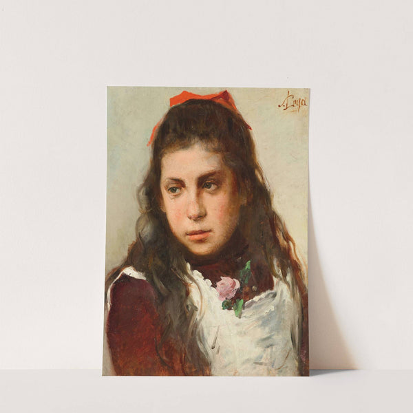 Portrait of a Young Girl with a Red Bow, by Silvestro Lega