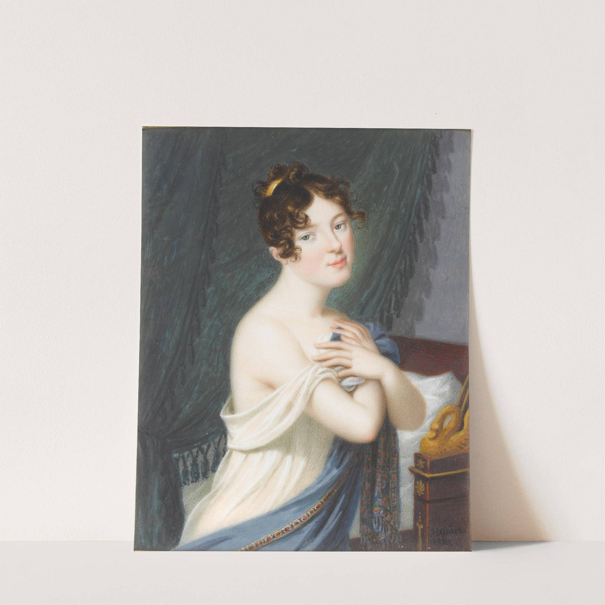 Portrait of a young lady by Carl Ludwig Hummel De Bourdon