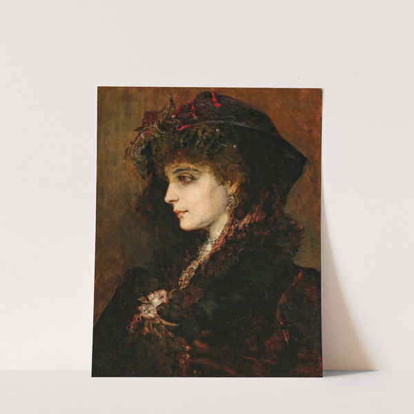 Portrait of a Young Lady in Profile by Hans Makart
