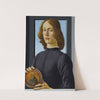 Portrait of a young man holding a roundel by Sandro Botticelli