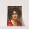 Portrait of a Young Woman in a Red Dress by Eduard Veith