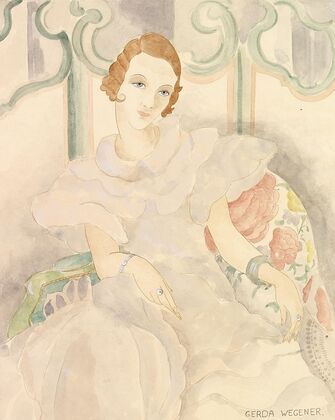 Portrait of a young woman in a white dress — size preview