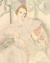 Portrait of a young woman in a white dress