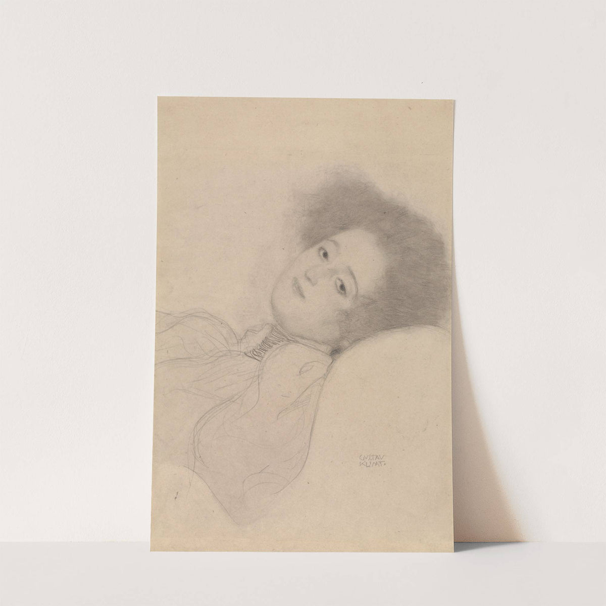 Portrait of a Young Woman Reclining by Gustav Klimt
