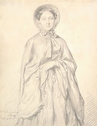 Portrait of a Young Woman Wearing a Cloak and Bonnet