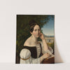 Portrait of a young woman with a book in a park by Anonymous