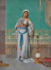 Portrait of an oriental woman with a fan